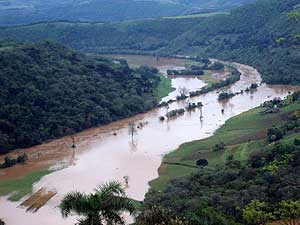 Cheia do Rio Apuaê causa danos no Rio Grande do Sul | Foto: Divulgação/Prefeitura de Centenário