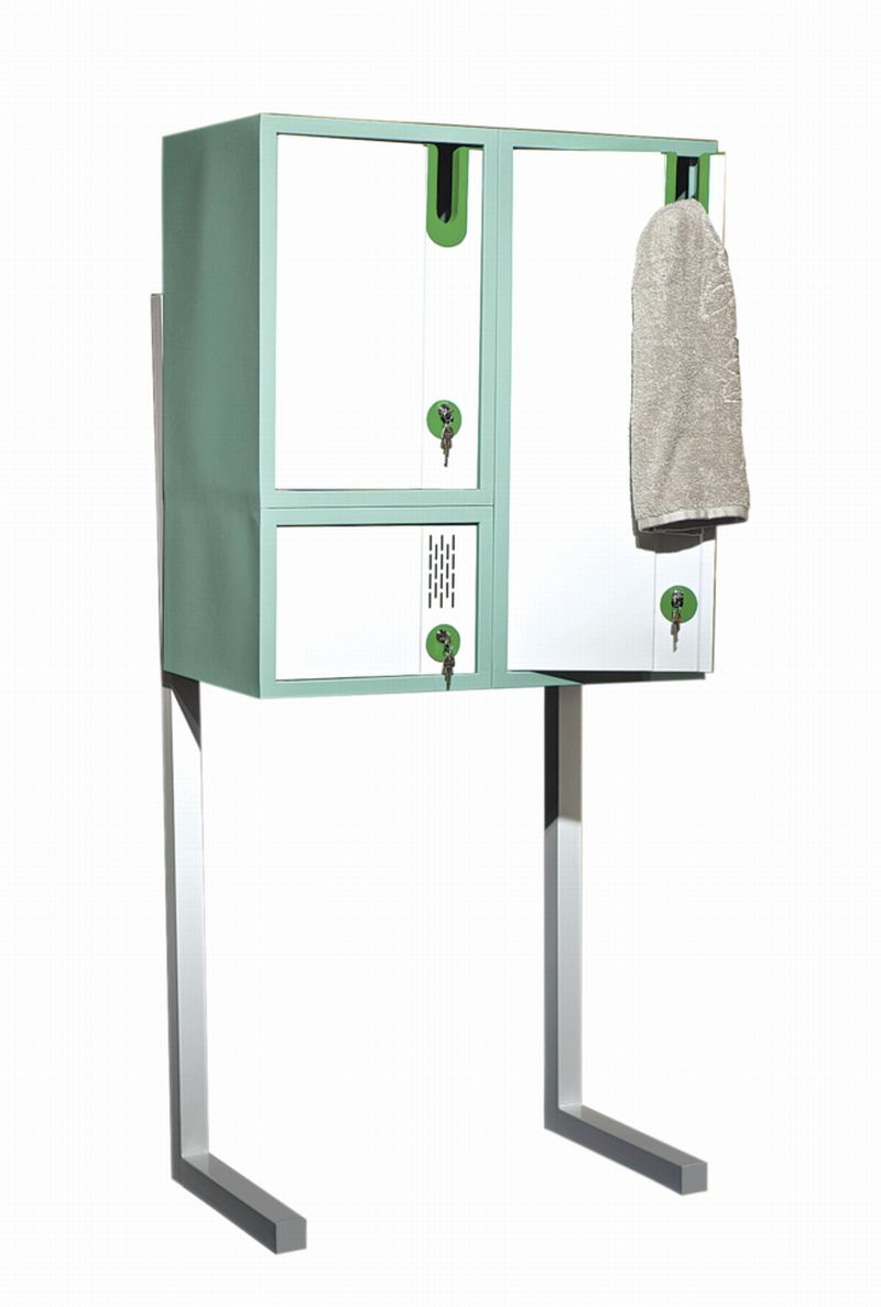 Primeiro lugar em 2009 na categoria Estudante: Armários Swim, de Diego Paulino Silvério. O produto possui suporte que facilita o acesso à toalha. | Gabriel Teixeira/Divulgação