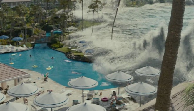 Hereafter, novo filme de Clint Eastwood, inicia-se com sequência que mostra a chegada do tsunami a uma praia asiática. a produção busca reproduzir com fidelidade as dimensões da tragédia | 