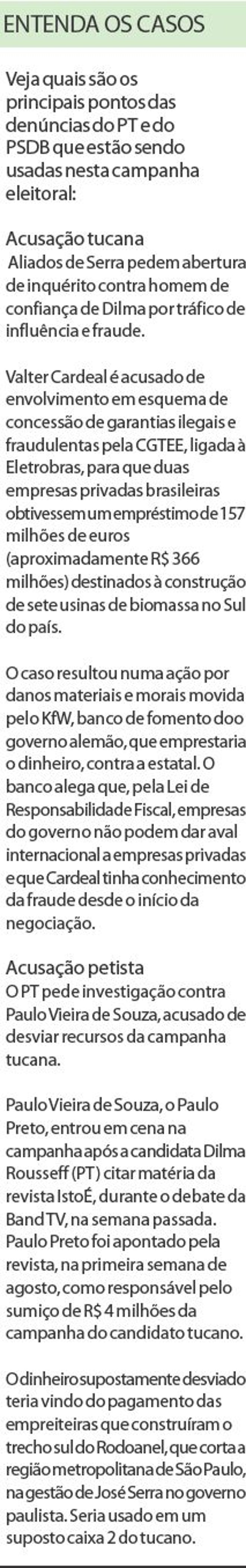 Entenda os principais pontos das denúncias do PT e PSDB |
