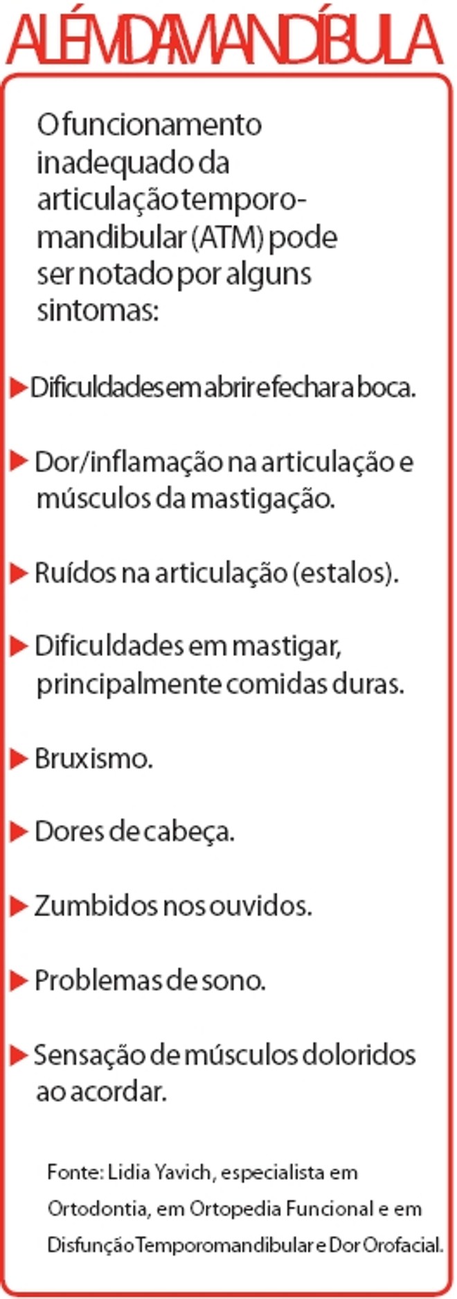 Veja os sintomas de funcionamento inadequado da mandíbula |