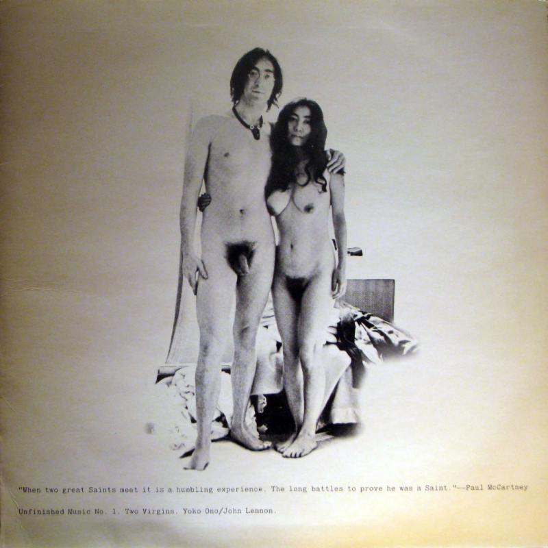 Foto da capa do primeiro disco da dupla John e Yoko: Two Virgins | Reprodução