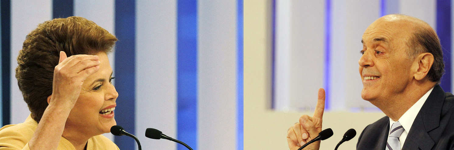 A expectativa era de um embate menos agressivo, no entanto Dilma Rousseff (PT) e José Serra (PSDB) não pouparam farpas no último confronto, na Rede Record | Reuters