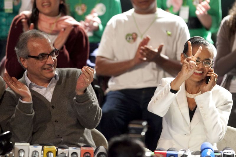 Guilherme Leal e Marina Silva: boa votação no país valorizou o apoio do PV, que deve ser disputado por petistas e tucanos | Leonardo Soares/AE