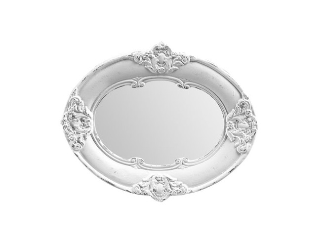Histoire des Fees Espelho, na cor branco provence, para composição. Moldura em resina pintada e acabamento desgastado. R$ 24, na Tok & Stok | 