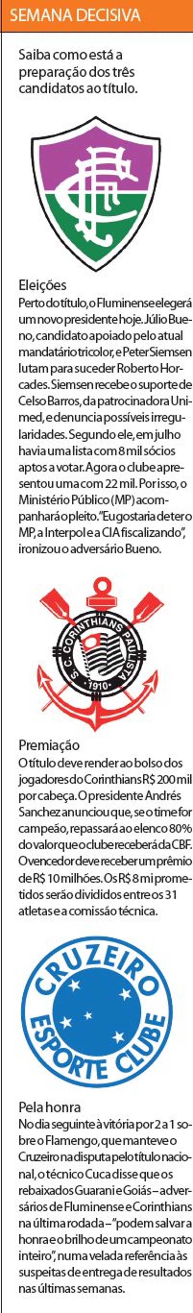 Semana decisiva: Saiba como está a preparação dos três candidatos ao título | 