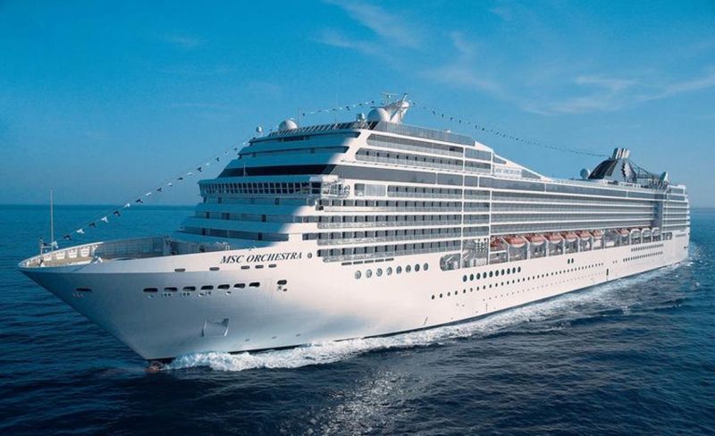 O navio MSC Orchestra estava atracado em Ilha Bela (SP) quando ocorreu o acidente | Divulgação