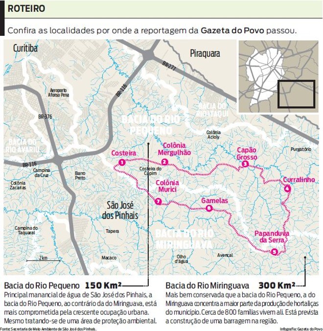 Confira no mapa as localidades por onde a reportagem da Gazeta do Povo passou | 