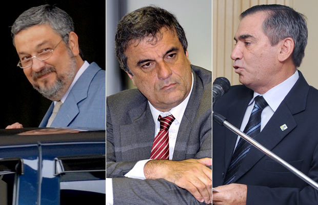 Da esq. para a dir., Antonio Palocci, José Eduardo Cardozo e Gilberto Carvalho | Agência Brasil