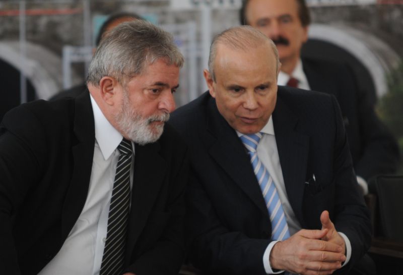 O presidente Lula e o ministro da Fazenda, Guido Mantega, durante balanço do PAC, nesta quinta-feira | Agência Brasil