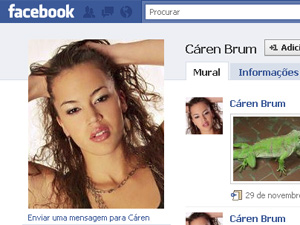 Reprodução de página de Caren Brum em site de relacionamento social | Foto: Reprodução