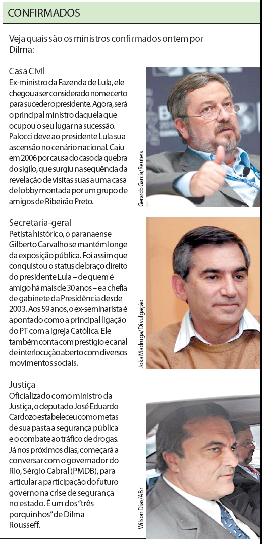 Veja quais são os ministros confirmados ontem por Dilma |