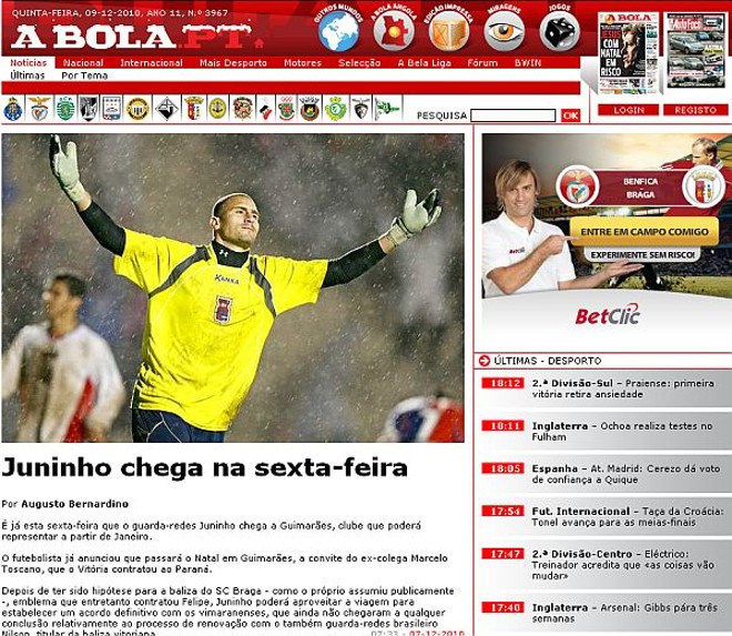 Reprodução de matéria do jornal