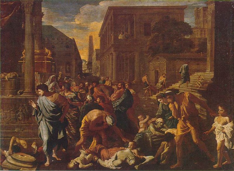 A peste em Ashdod (La Peste d´Asdod), de Nicolas Poussin (15941665), hoje no Museu do Louvre, em Paris: Idade Média é frenquentemente associada à peste negra | Reprodução