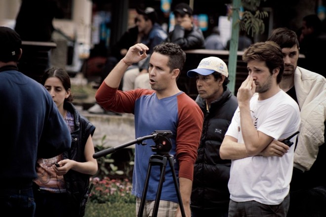 Muritiba no set de filmagem do longa-metragem Circular |