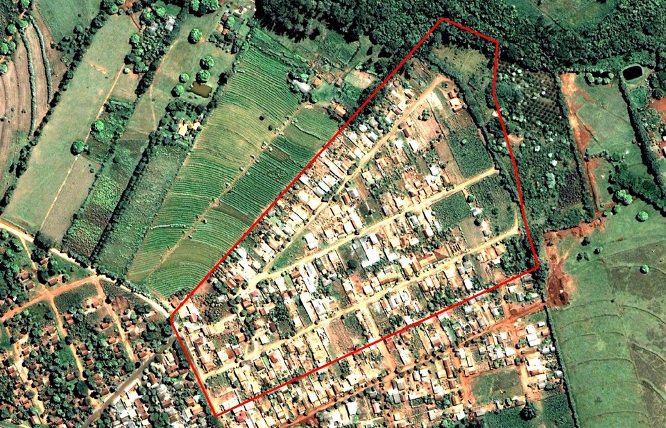 Área com aproximadamente 23 mil metros quadrados de construções sem alvará no distrito de Iguatemi. O loteamento ainda não foi regularizado | Divulgação PMM