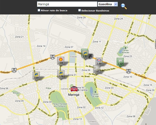 No Meu Combustível, o usuário pode pesquisar preços por bairro ou bandeira | 