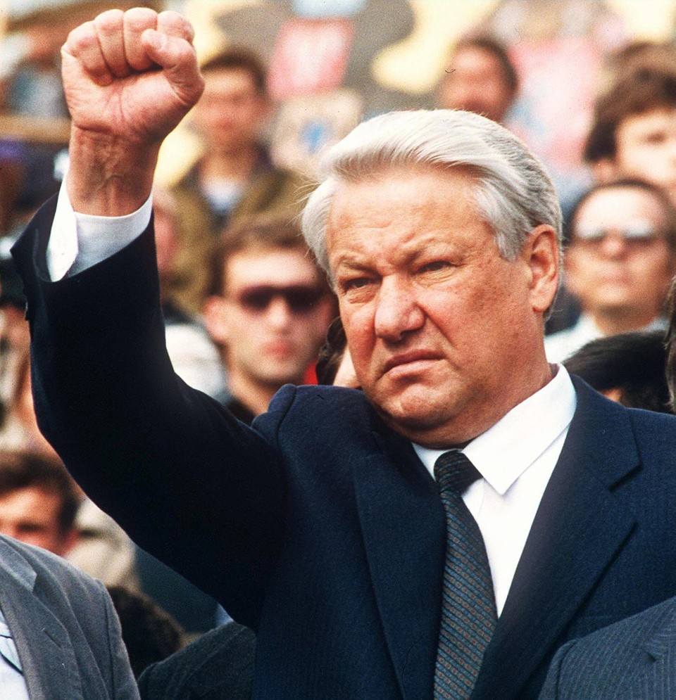 Foto de arquivo do líder russo Boris Yeltsin, tirada em 24 de agosto de 1991 | AFP PHOTO / ANDRE DURAND