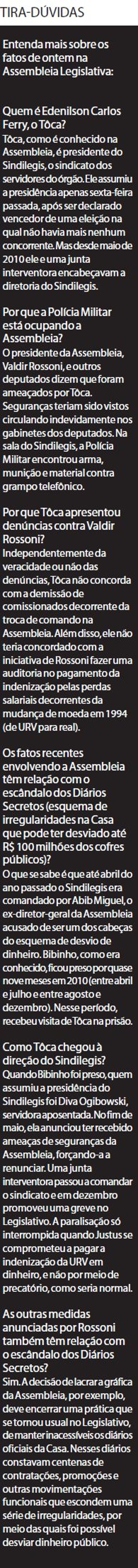 Tira-dúvidas: entenda mais sobre os fatos de ontem na Assembleia Legislativa |