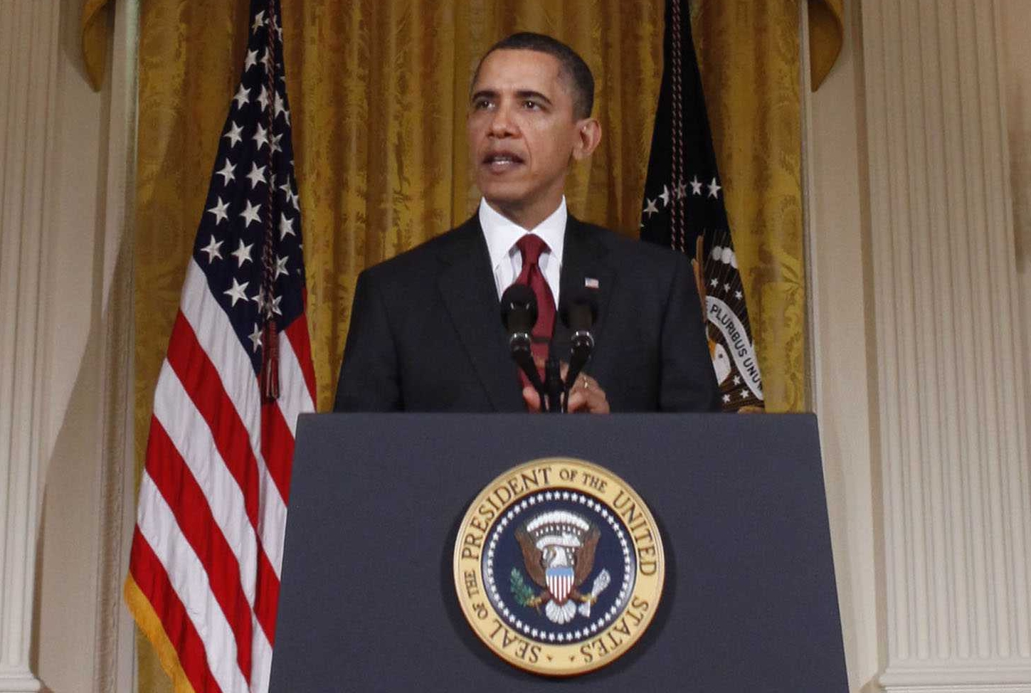 O presidente dos Estados Unidos, Barack Obama, faz discurso sobre a Líbia na Casa Branca | REUTERS/Jim Young