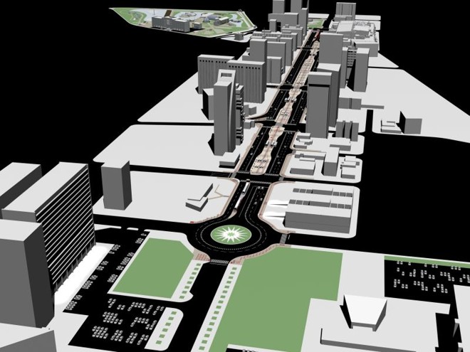 ... e implantação do calçadão na Av. Cândido de Abreu |