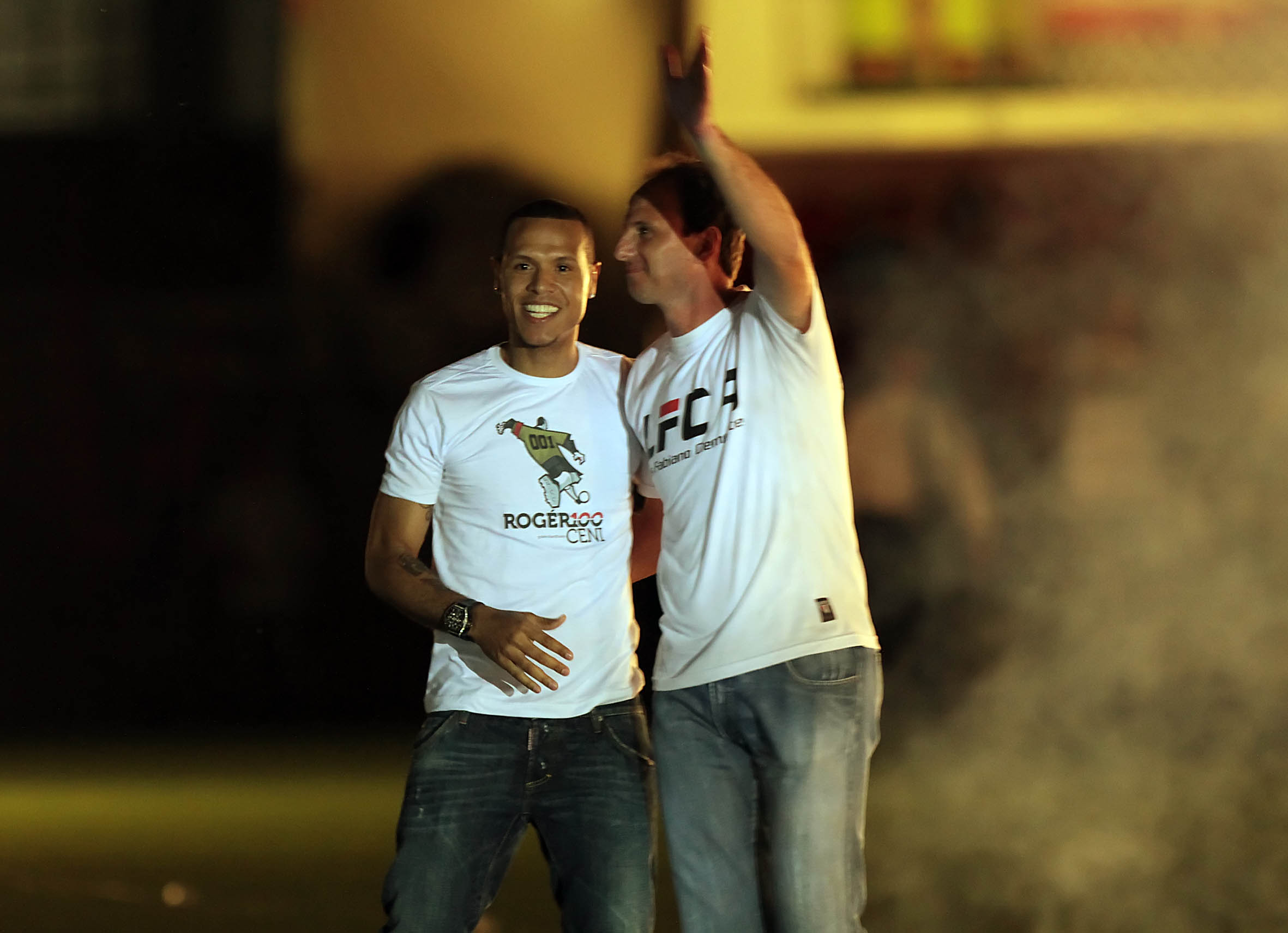 Luís Fabiano e Rogério Ceni, na festa são-paulina para seus dois ídolos | Wander Roberto/VIPCOMM