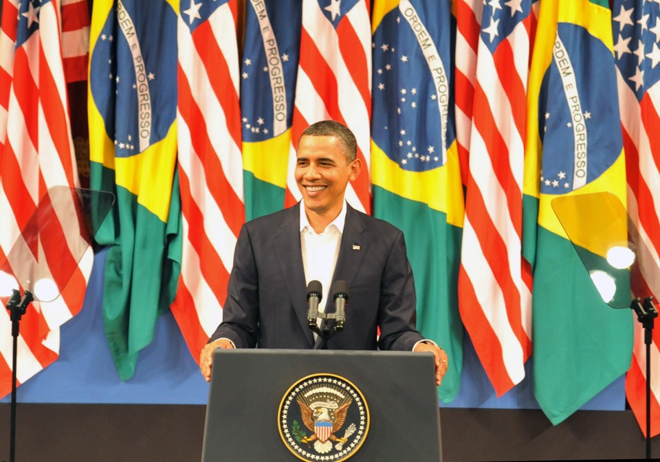 O presidente Barack Obama durante discurso no Theatro Municipal do Rio de Janeiro | Valter Campanato/ABr