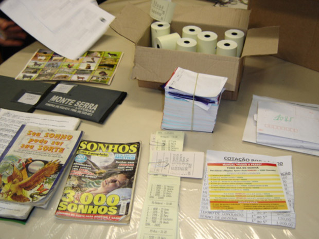 Material apreendido em lotéricas durante operação da Polícia Civil | Foto: Divulgação/Polícia Civil