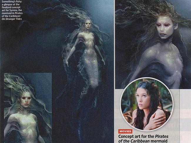 A atriz Astrid Bergès-Frisbey encarna uma sereia no quarto filme da franquia "Piratas do Caribe" | Reprodução/Entertainment Weekly