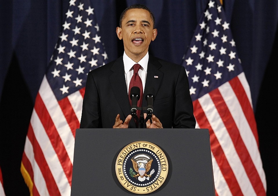 Presidente dos EUA, Barack Obama fala sobre o conflito na Líbia, durante um discurso na National Defense University, em Washington | Reuters