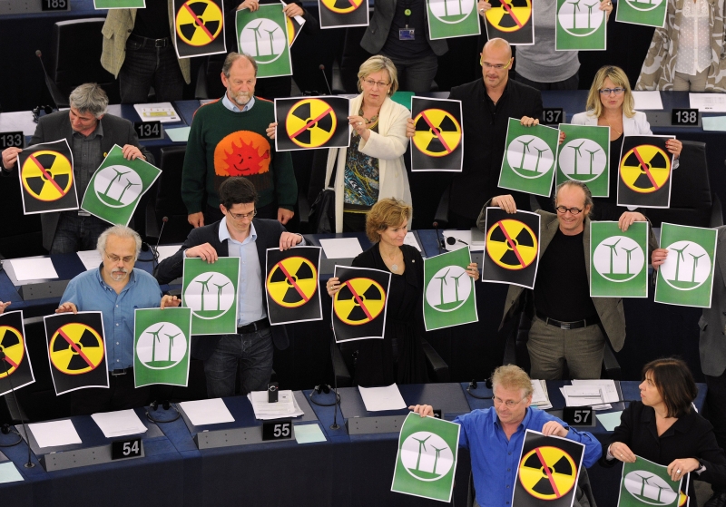 Verdes da União Europeia protestam contra energia nuclear | Patrick Hertzog/AFP