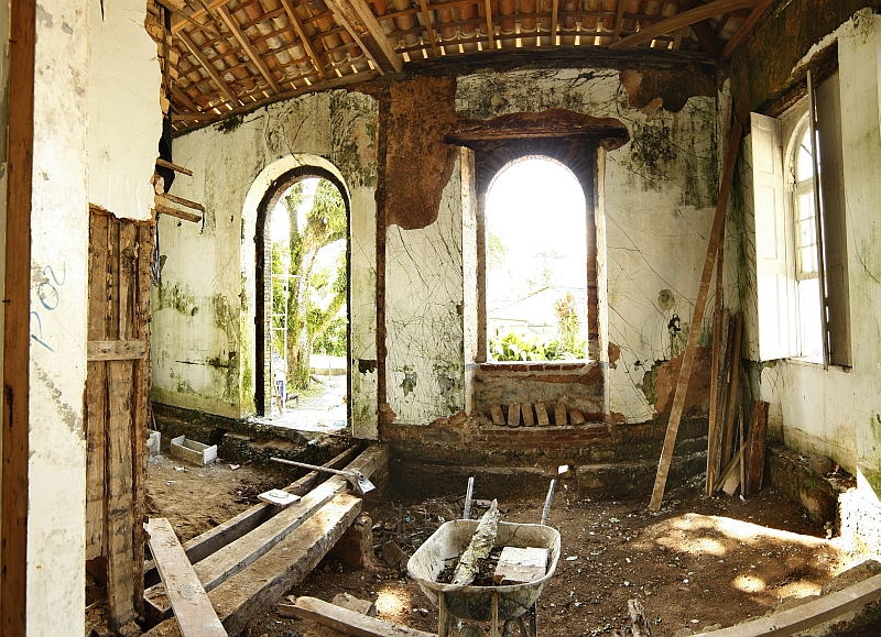 Interior da Casa Rocha Pombo, em Morretes: imóvel de 1820 reconta época do uso do Rio Nhundiaquara | Fotos: Antonio More/Gazeta do Povo