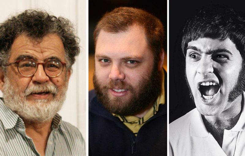 O artista visual Rettamozo (esquerda), o poeta e dramaturgo Leprevost e o escritor e diretor de arte Vianna: conversas que vão do banal às raízes da criação artística | Alessandra Haro/ Marco Novack/ Divulgação