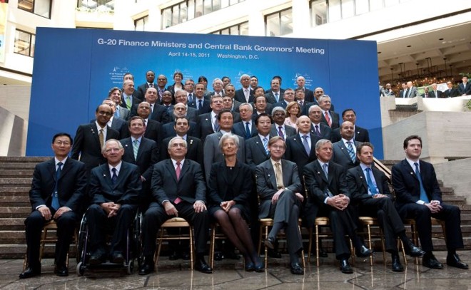 Ministros das Finanças dos países do G20 em encontro em Washington, Estados Unidos | Nicholas Kamm/ AFP Photo