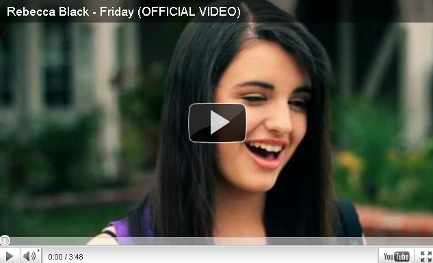 Reprodução do vídeo "Friday" de Rebecca Black | Reprodução/ YouTube