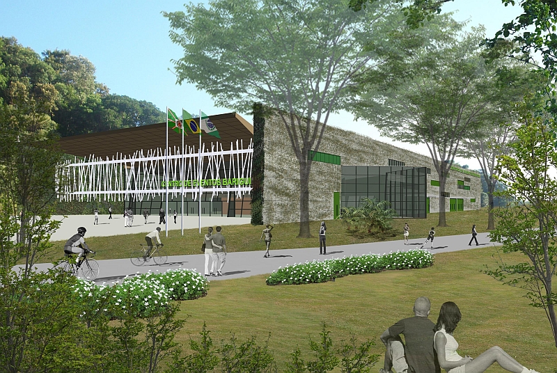 Previsão do novo centro de convenções do Barigui: parque também ganhará novas pistas e uma passarela subterrânea | Divulgação