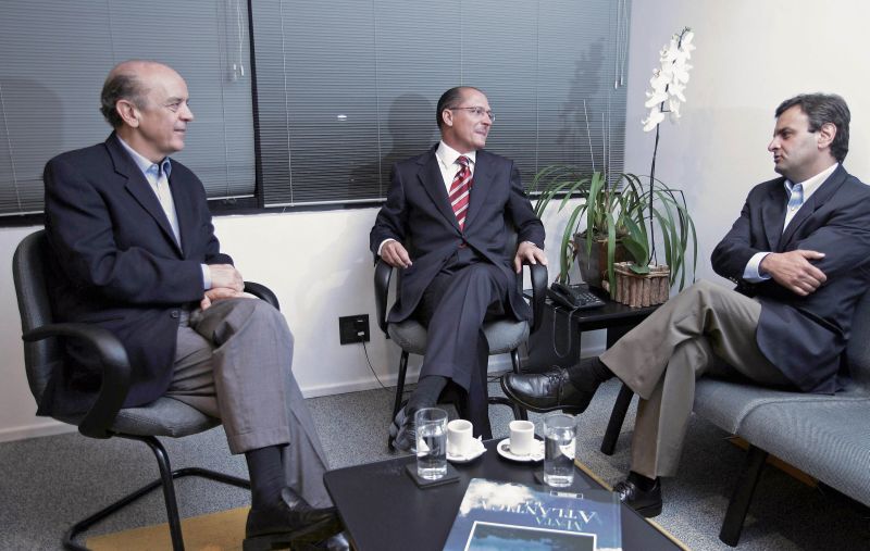 Serra, Alckmin e Aécio: protagonistas de momentos de tensão inéditos dentro do PSDB | Maurício Lima/AFP