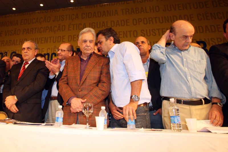 Fernando Henrique, Aécio e Serra: ex-presidente foi decisivo na montagem da chapa que beneficiou o senador mineiro | André Dusek/AE