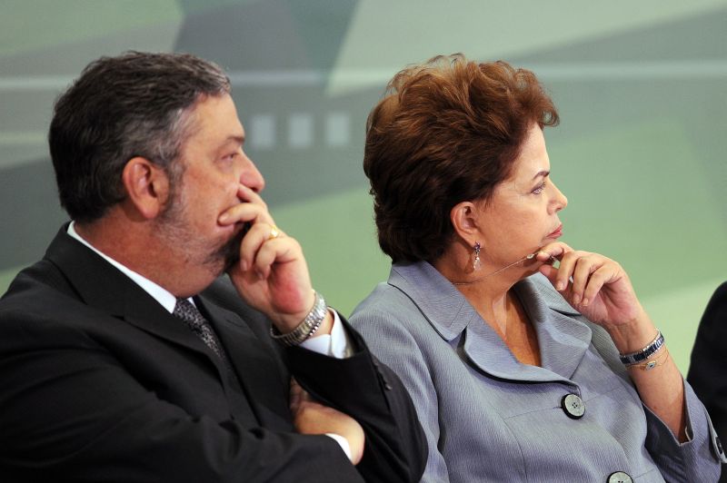 Palocci e Dilma: presidente teria ficado satisfeita com as explicações do ministro sobre a evolução patrimonial | Evaristo Sá/AFP