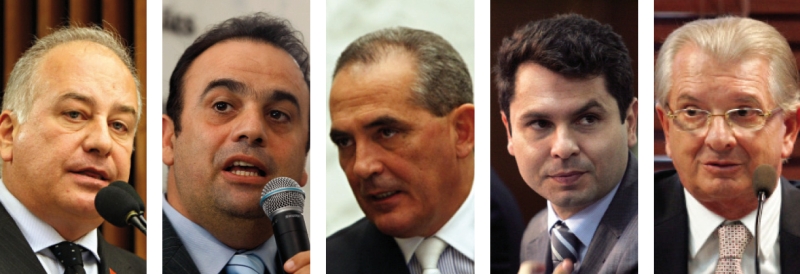 Da esquerda para direita: Luiz Eduardo Cheida: "Nunca houve fantasma". Reni Pereira não foi encontrado pela reportagem. Nereu Moura: "Sempre condenei essa prática." Procurado, Alexandre Curi não quis fazer comentários. Nelson Justus não foi localizado pela Gazeta | Fotos: Albari Rosa e Hugo Harada/ Gazeta do Povo