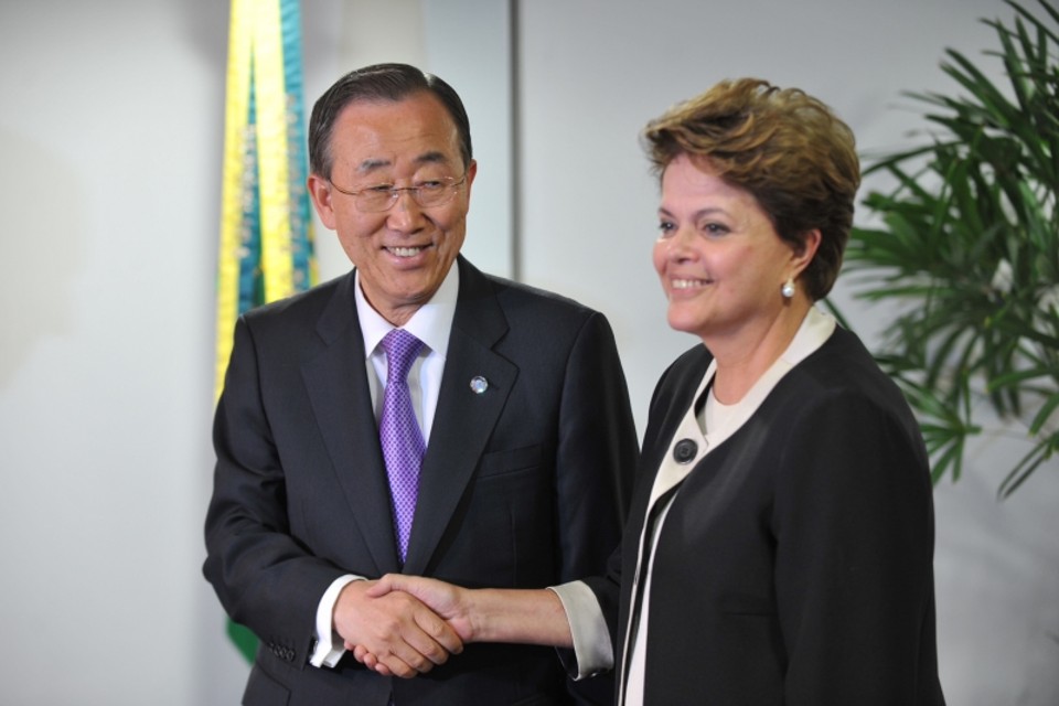 A presidenta Dilma Rousseff recebe em audiência o secretário-geral das Nações Unidas, Ban Ki-moon, no Palácio do Planalto | Fabio Rodrigues Pozzebom/ABr