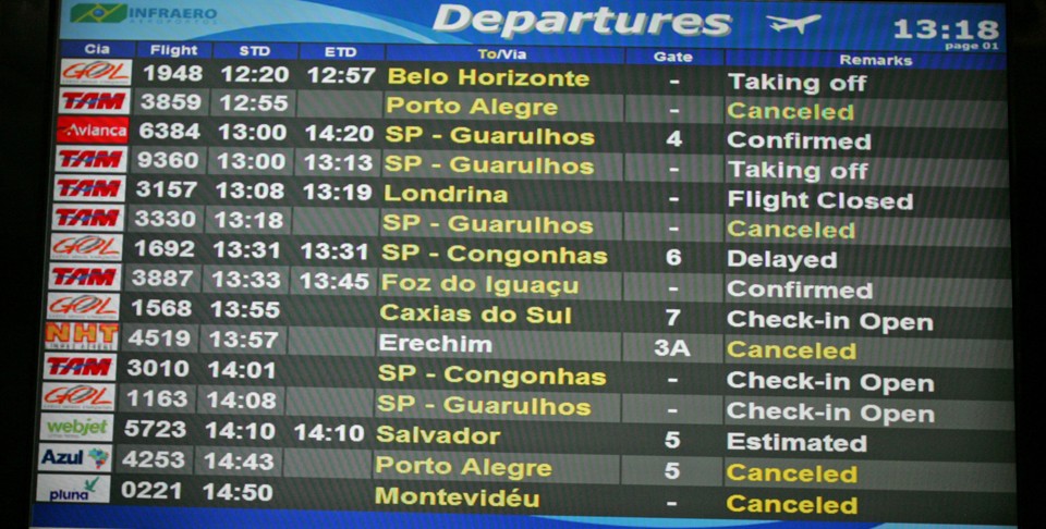 Voos com destino ao Rio Grande do Sul, Santa Catarina, Buenos Aires e Montevidéu foram os mais prejudicados | Antônio More / Agência de Notícias Gazeta do Povo