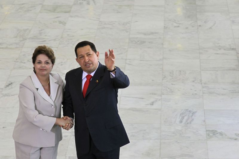 Chavez evitou subir a rampa do Palácio do Planalto, por conta de um problema no joelho | Ueslei Marcelino/Reuters