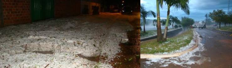Chuva de granizo provocou estragos na madrugada deste sábado | Defesa Civil do Paraná / Divulgação