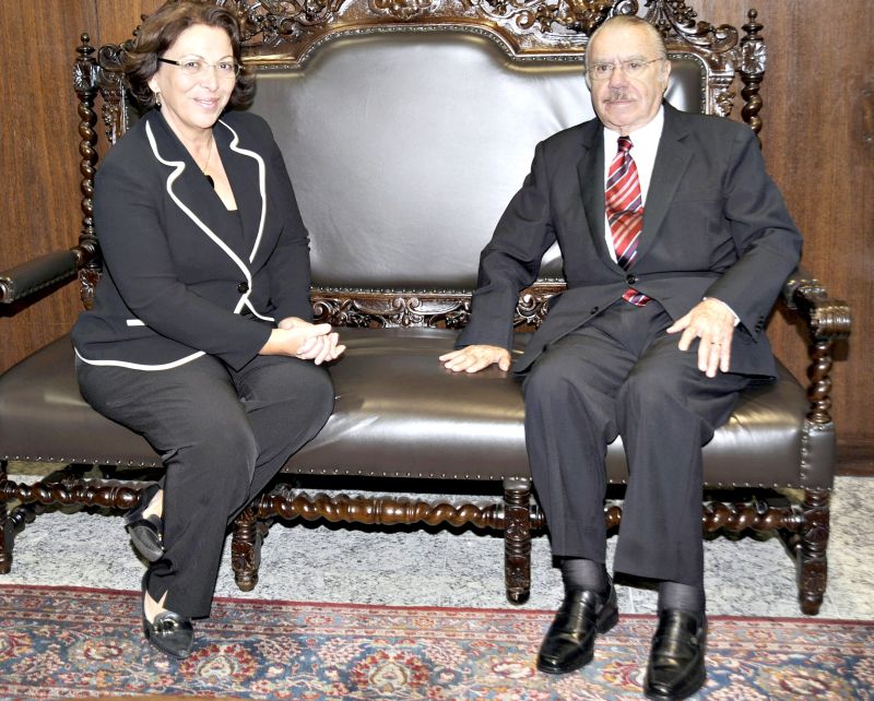 Ideli com Sarney: ministra disse que ainda está "tomando pé" do novo trabalho | Jonas Pereira/Ag. Senado