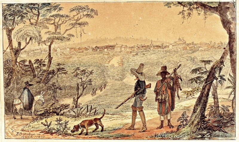 O quadro Vista da Vila de Itu mostra região de São Paulo que, na época, integrava o sul do país | Reprodução