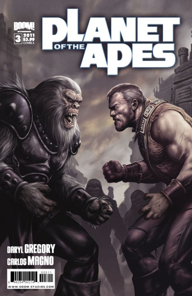 Uma das capas de Planet of the Apes, revista desenhada por Carlos |
