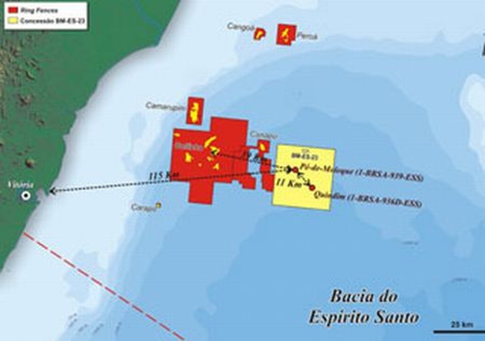 Petrobras anuncia duas descobertas de petróleo e gás no Espírito Santo Mapa mostra local das descobertas | Divulgação