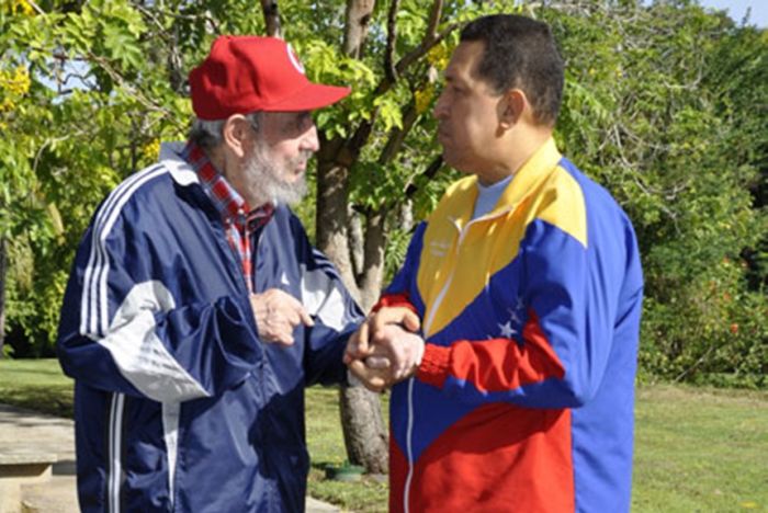Presidente venezuelano Hugo Chávez assistiu à semifinal com o ex-presidente cubano Fidel Castro | Reuters