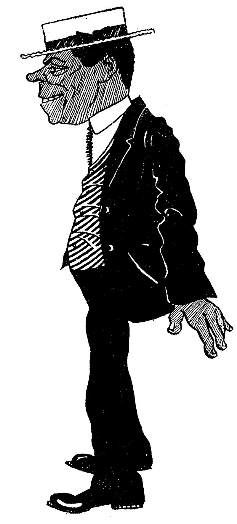 Caricatura de Lima Barreto, feita por Hugo Pires em 1919 | Reprodução